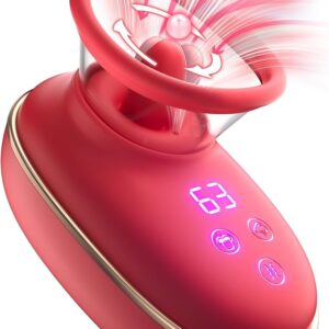 Gül Tasarımlı Emme ve Titreşimli Vibratör 9 Dil Yalama Modlu