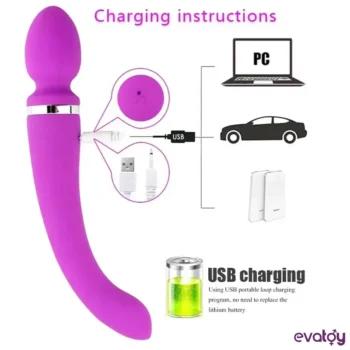 Çift Taraflı 10 Modlu Pelvik Taban V Wand Vibratör - Görsel 3