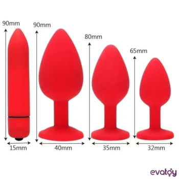 Evatoy Diamond Vibratörlü Anal Plug Seti - Görsel 5