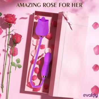 Evatoy Lick Rose Yalama, Titreşim ve Oynar Başlı Vibratör - Görsel 4