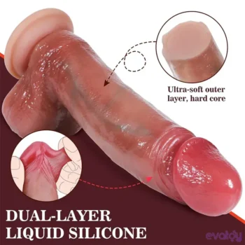 Evatoy Satisfactory King Çift Katmanlı Ultra Gerçekçi Dildo - Görsel 4