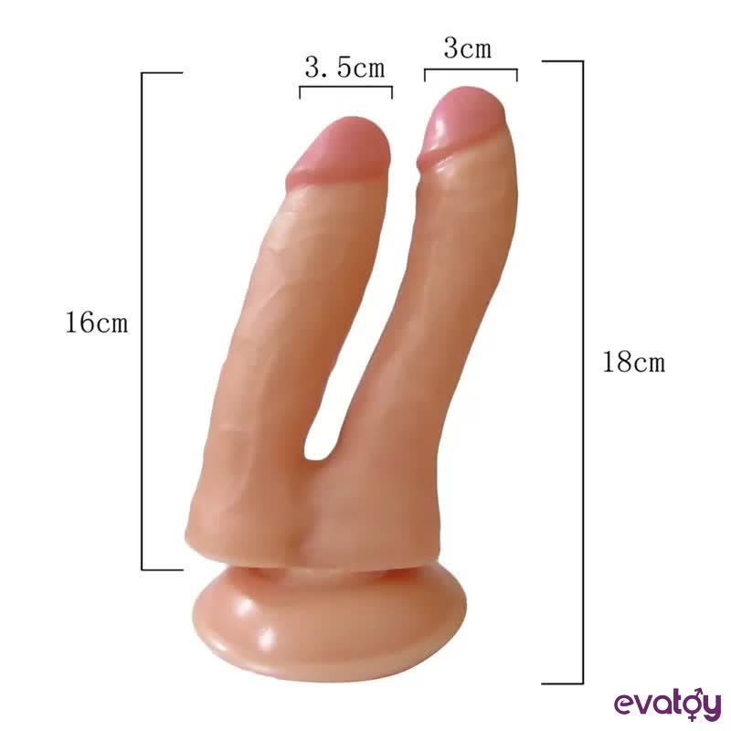 Evatoy Xese Vantuzlu Çift Başlı Yapay Penis
