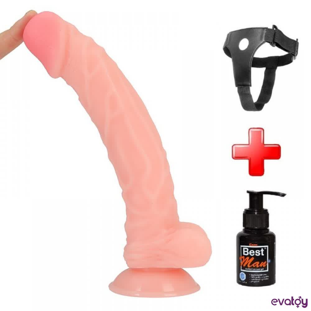 Evatoy 25 cm. Belden Bağlamalı Realistik Vantuzlu Penis